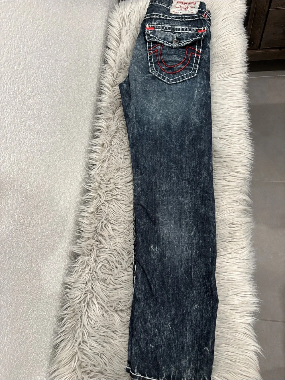 True Religion Men's Dark Wash Straight-Leg Jeans - Blue